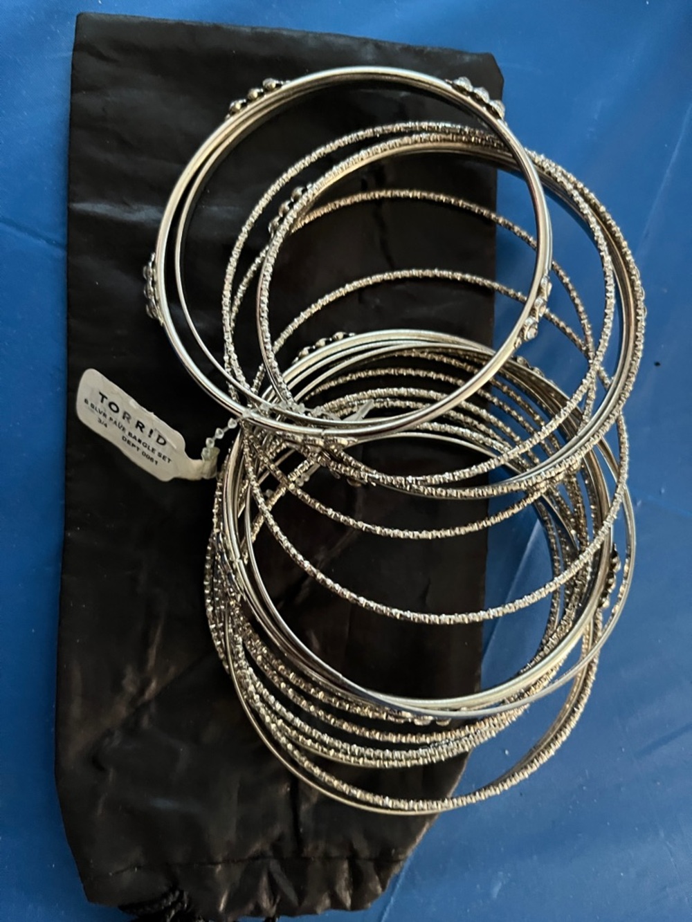 torrid Silver Textured Bangle Bracelet Stack